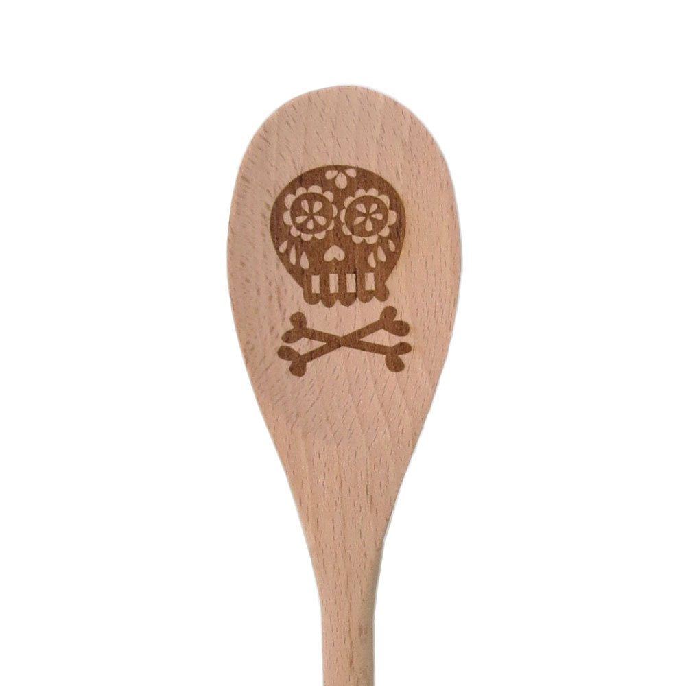 Sugar Skull Wooden Spoon