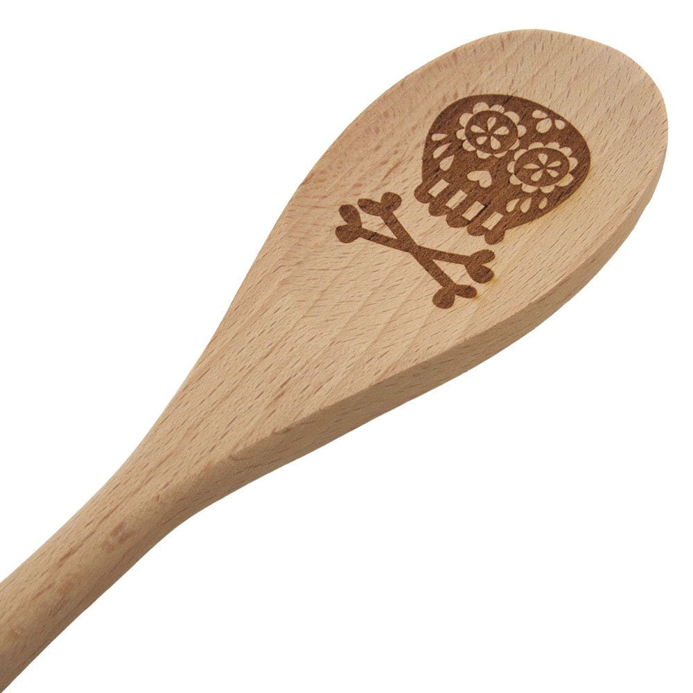 Sugar Skull Wooden Spoon