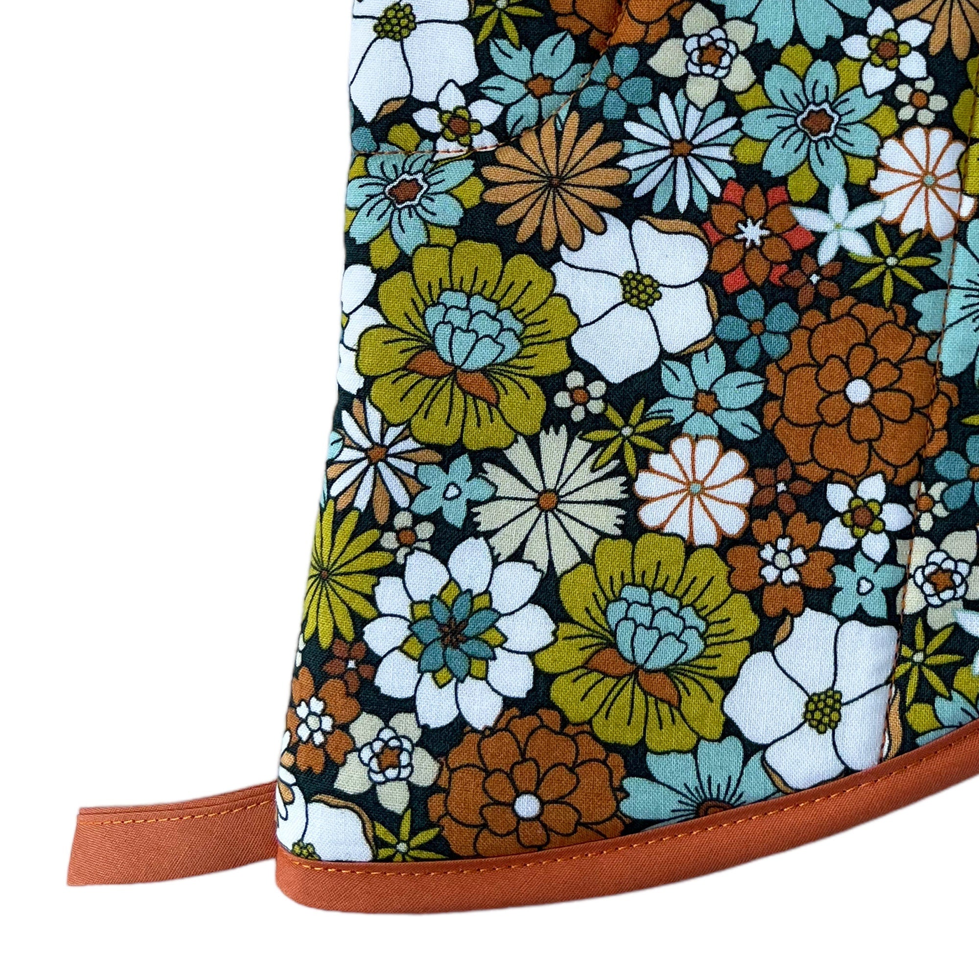 70's Flowers Oven Mitt