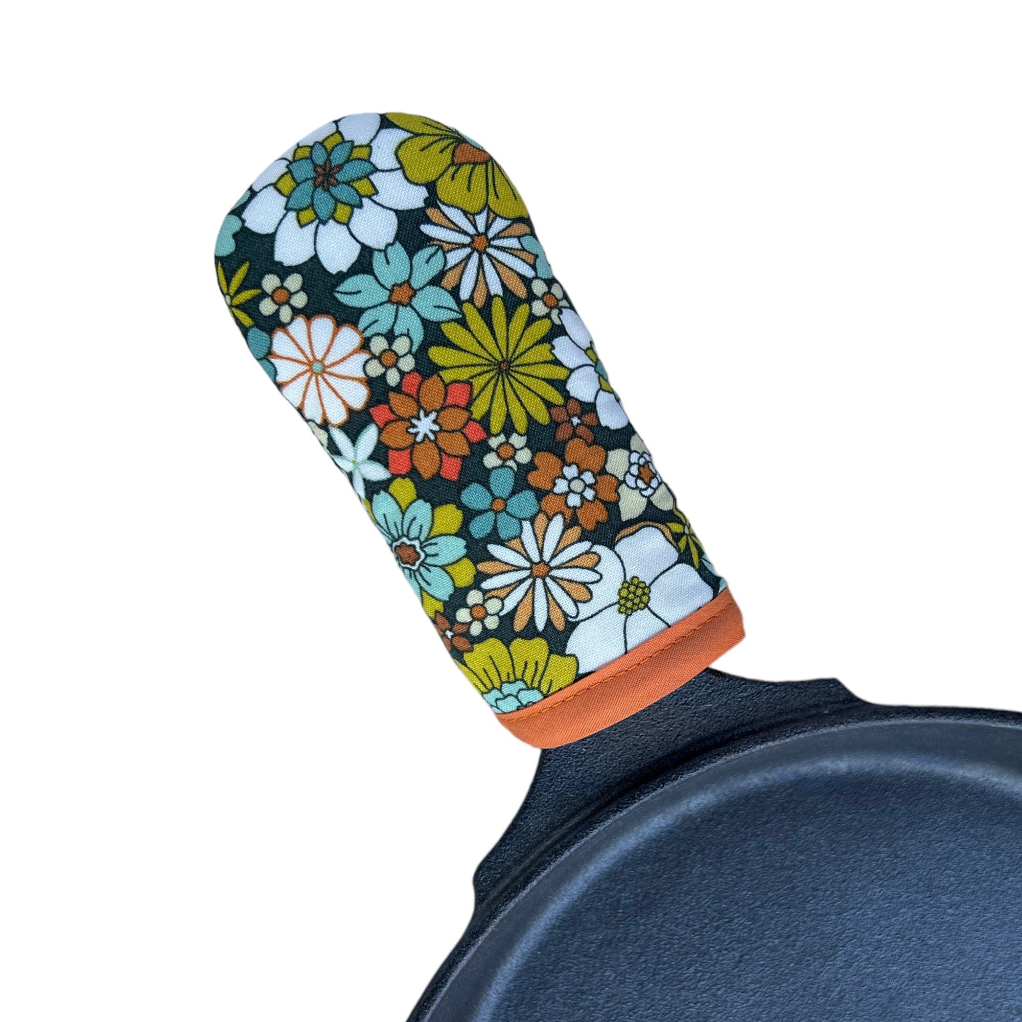 70's Flowers Cast Iron Skillet Mitt