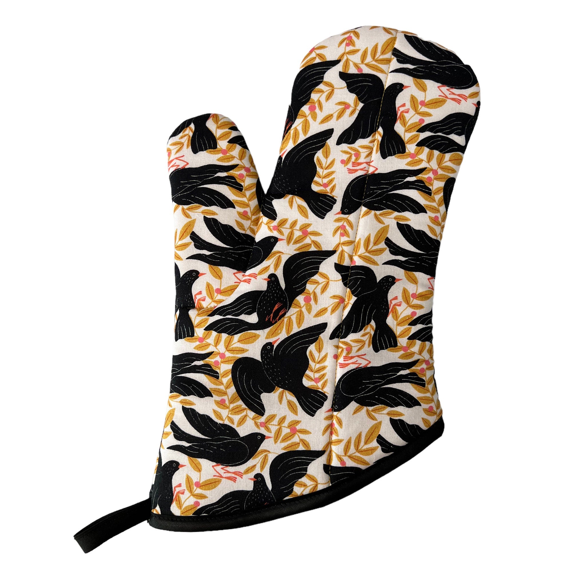 Black Birds Oven Mitt