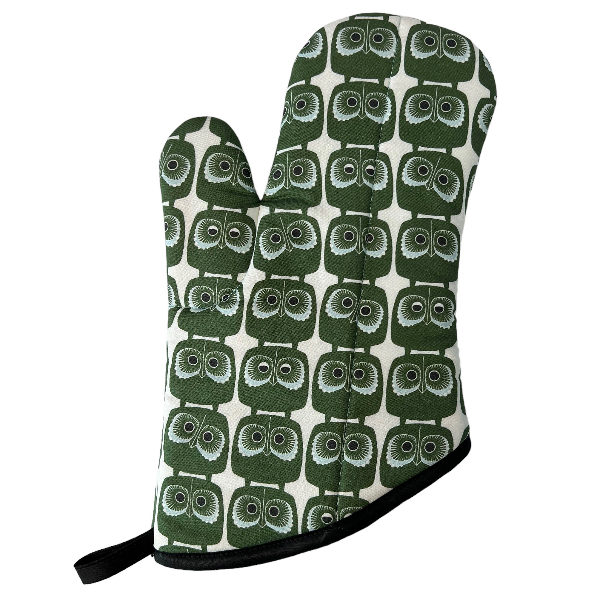 Green Owls Oven Mitt