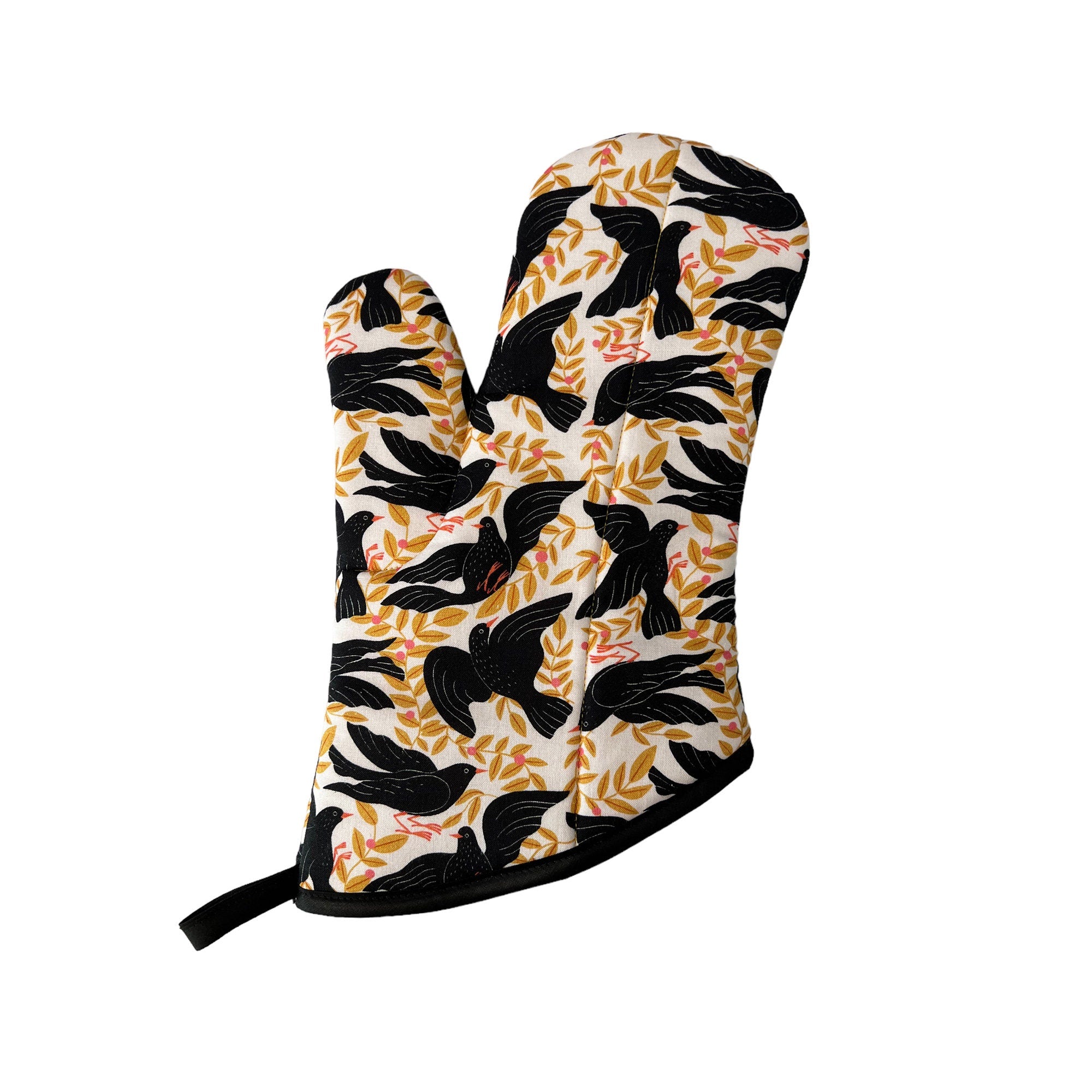 Black Birds Oven Mitt