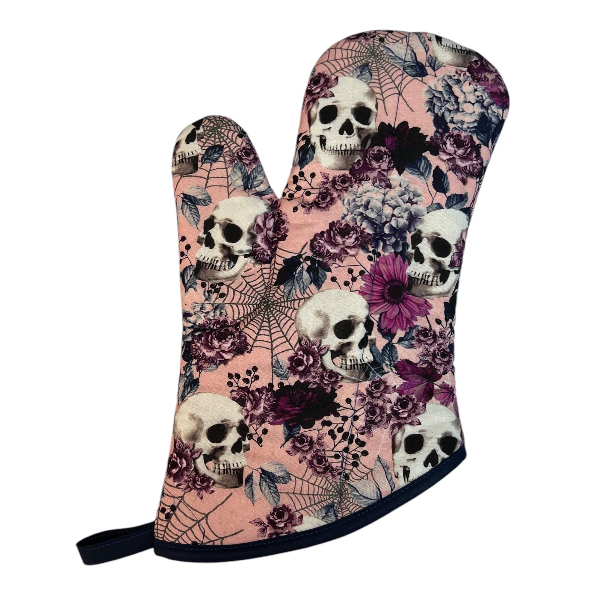 Midnight Garden of Skulls Oven Mitt