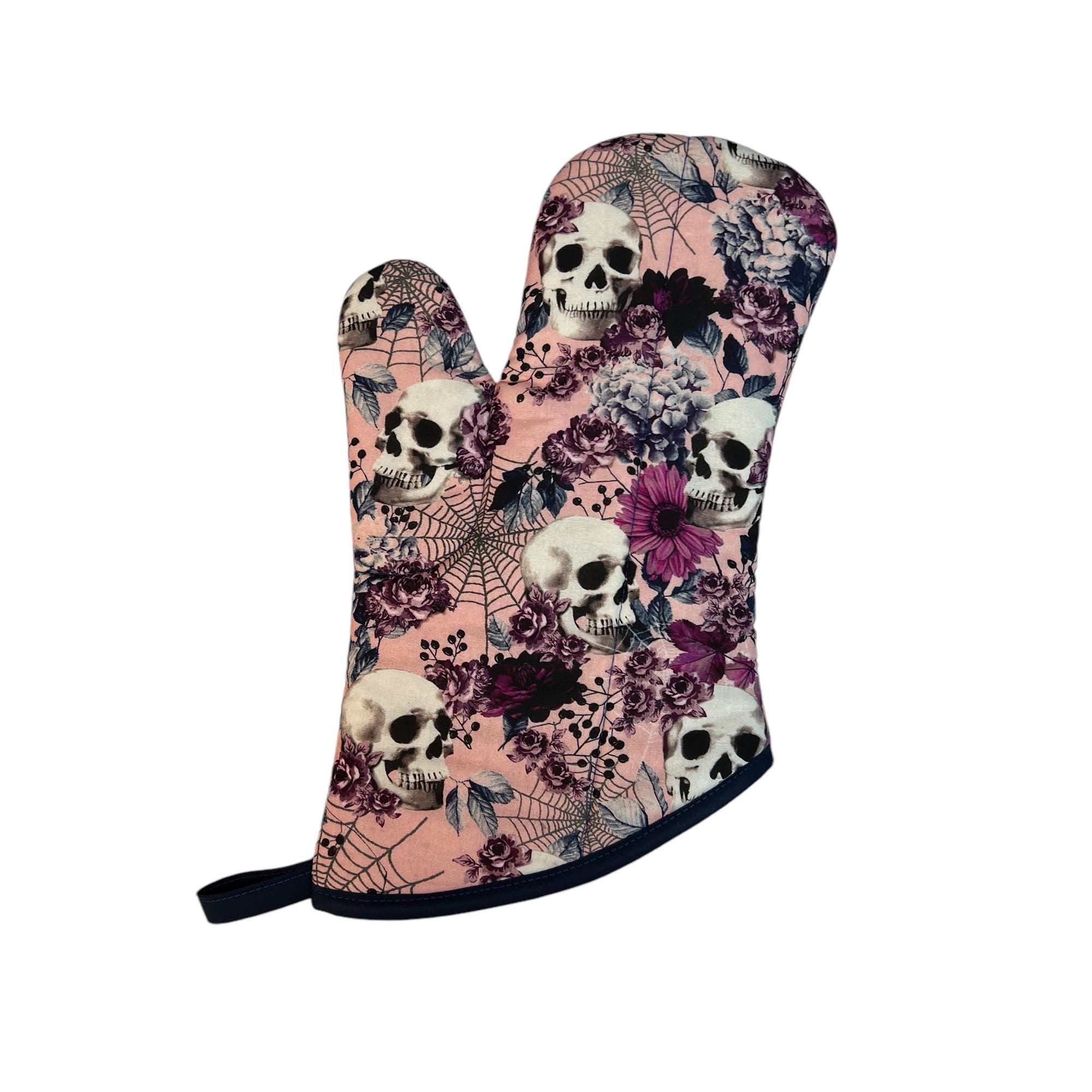 Midnight Garden of Skulls Oven Mitt