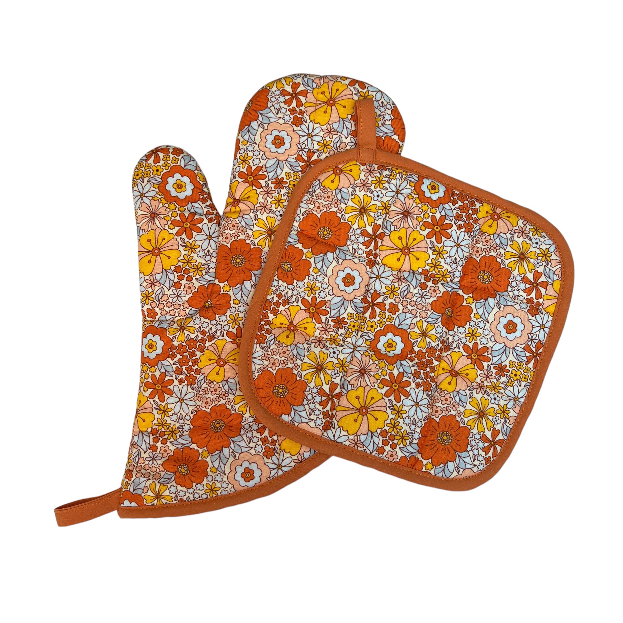 Sunshine Blooms Flowers Mitt Set